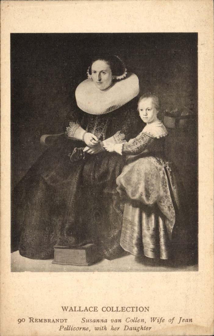 The Wallace Collection - Rembrandt Susanna von Collen Wife of Jean Pellicorne and Daughter - CPA 