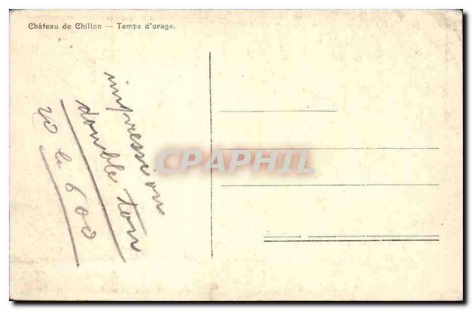 Chateau de Chilion - Suisse - Temps d'orage - CPA  — Back