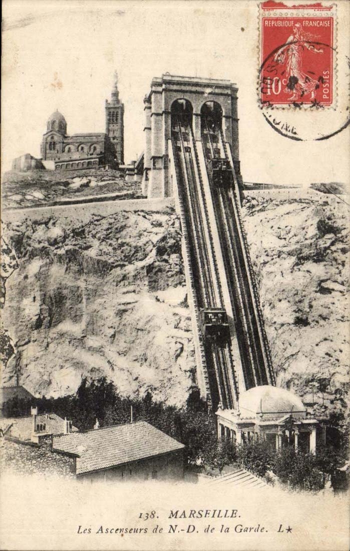 Merseille - Les Ascenseurs de Notre Dame de la Garde - CPA 