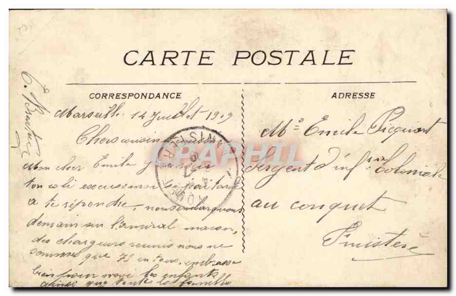 Merseille - Les Ascenseurs de Notre Dame de la Garde - CPA  — Rückseite