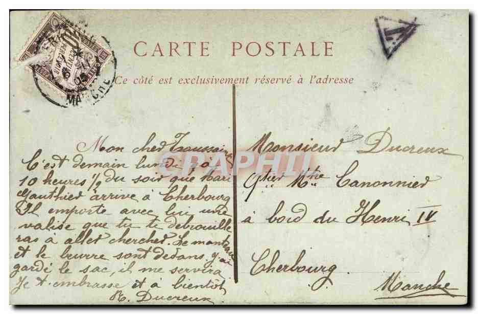 Rouen - Le Pont Boieldieu CPA  — Verso