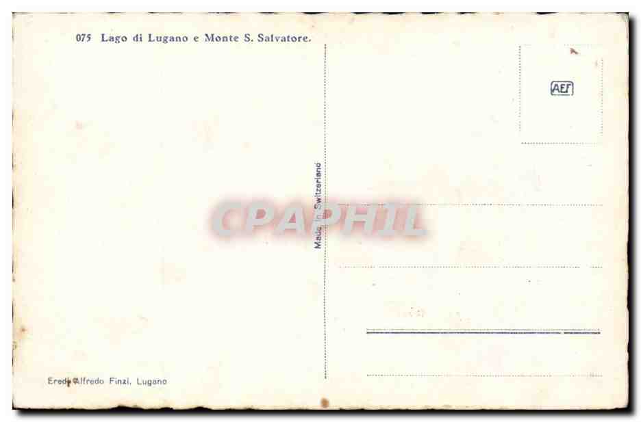 Italie - Italy - Lago di Laguno e Monte S Salvatore - CPA  — Rückseite