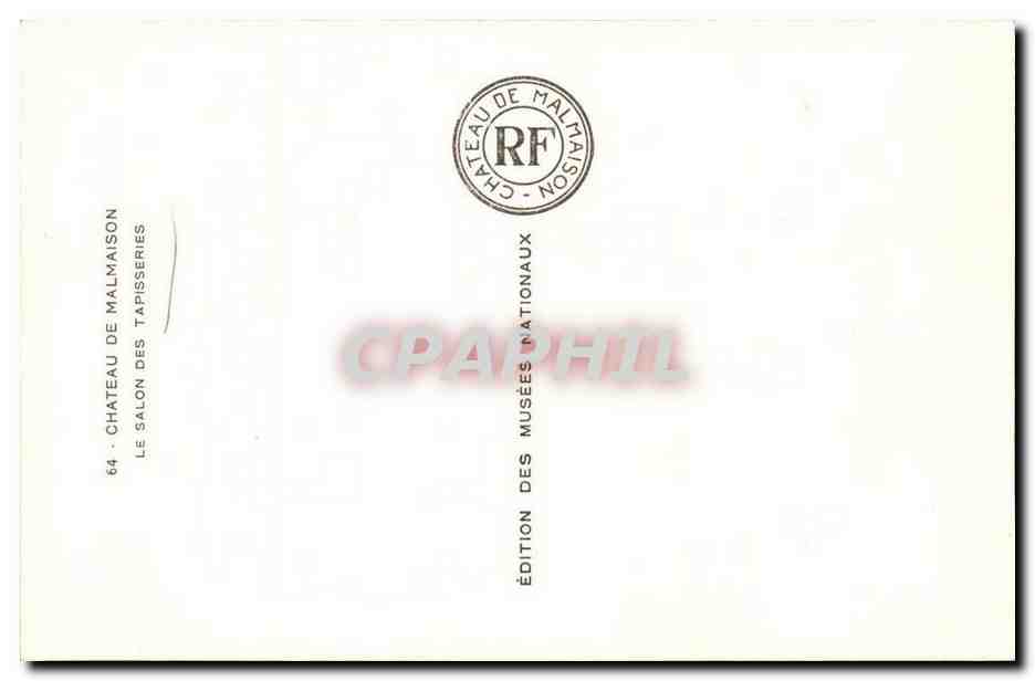 Chateau de Malmaison - le Salon de Tapisseries - CPA  — Rückseite