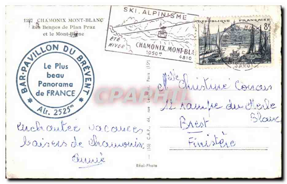 Chamonix - Mont Blanc - Teleferique - CPA  — Verso