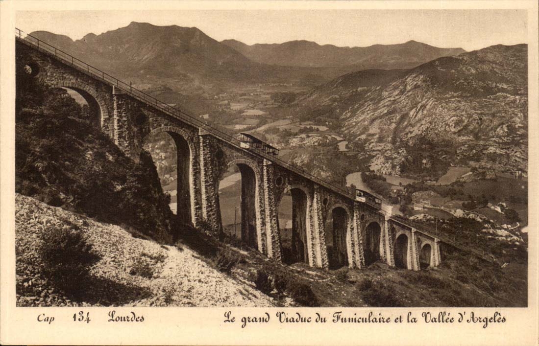 Lourdes -Gare superieure du Funiculaire at la Valee d'Angeles - CPA 