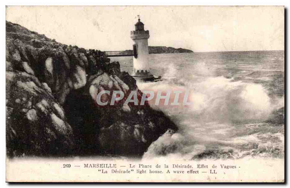 Marseille - Phare de la Desirade Effet de Vagues - CPA 