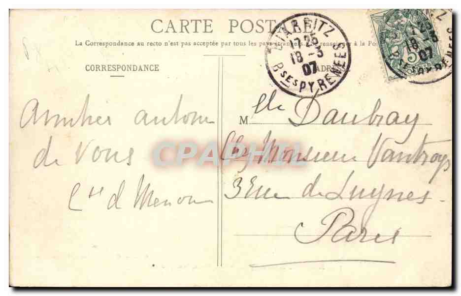 Biarritz Artistique - Port Vieux Semaphore et Atalaye - CPA  — Verso