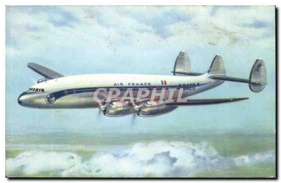 Avion - Air France Lockheed Constelation Totalisant plus de 65 000 traversee de l'Atlantique - CPA 