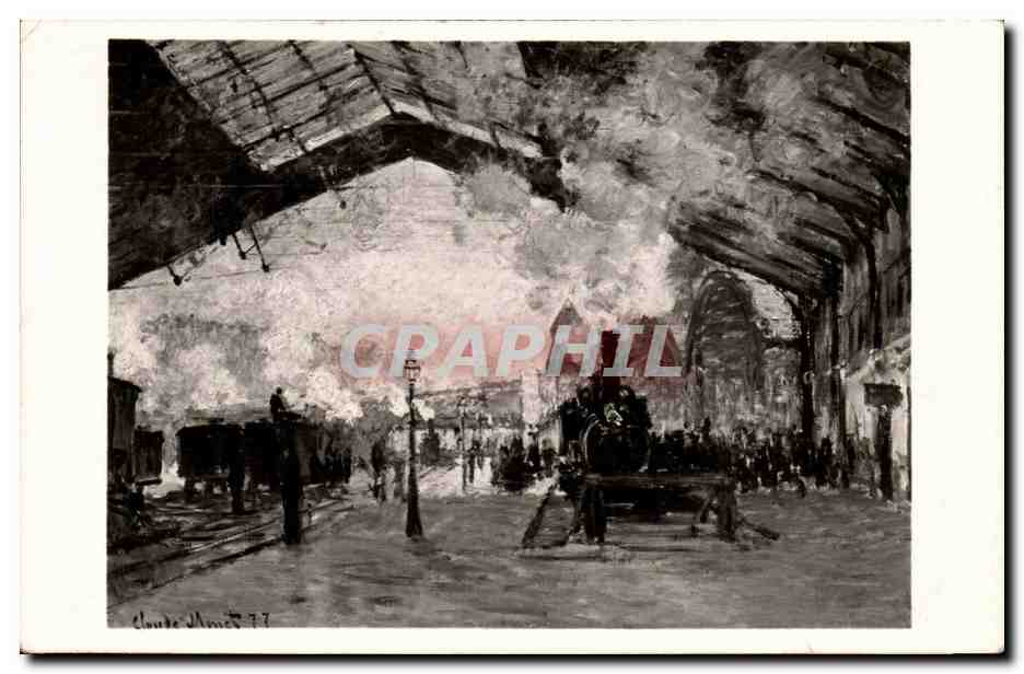 Arts - Claude Monet - La Gare Saint Lazare Peint en 1877 The art institute of Chicago - CPA 