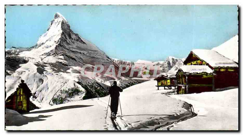 Sports D'hiver - Skiing through beautiful winter scene - CPA 