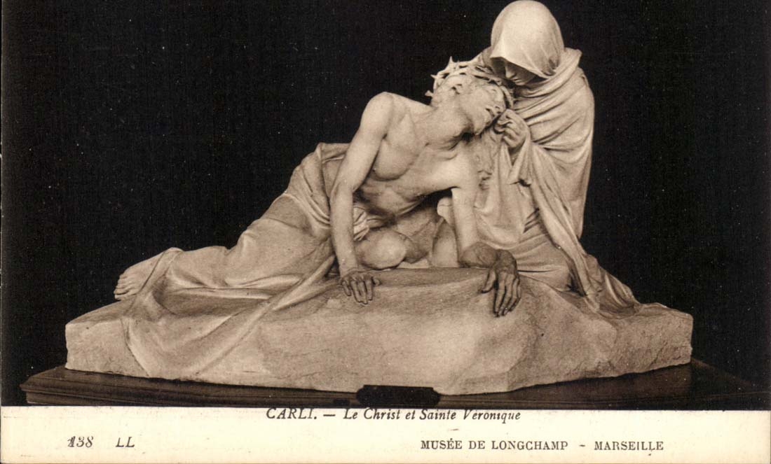 Le Christ et Sainte Véronique — sculpture de Carlî — Musée de Longchamp, Marseille