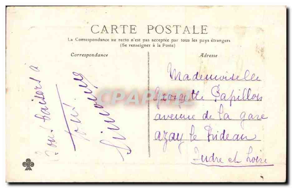 Indre et Loire Georgette Papillion - Novembre - - CPA  — Rückseite