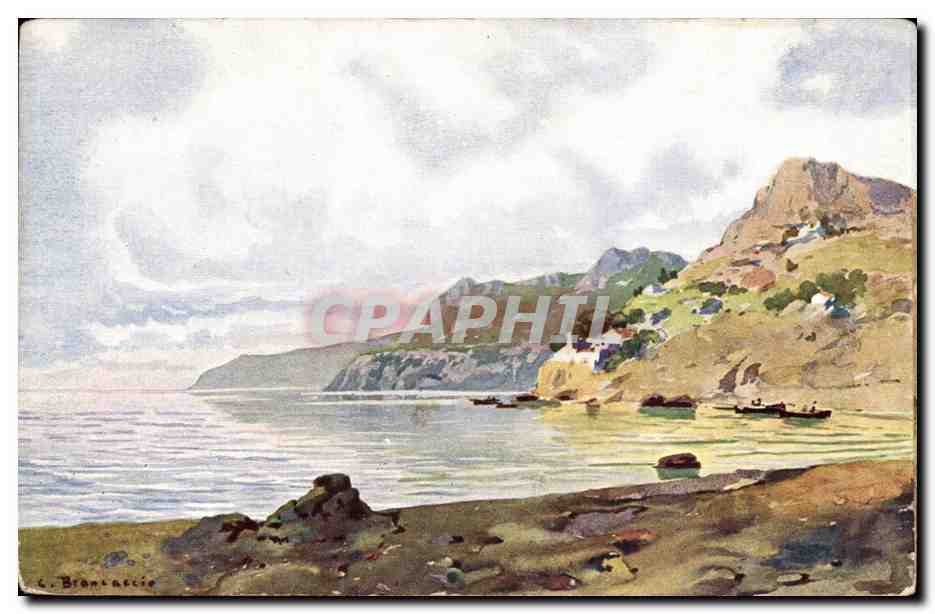 Ausblick auf die Küste — Aquarell — L. Bronzecise