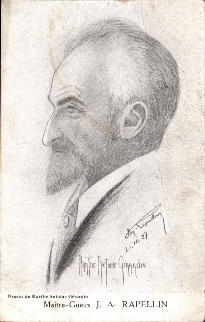 Portrait de J. A. Rapellin — dessin de Marthe Antoine Gérardin — daté 21.10.27
