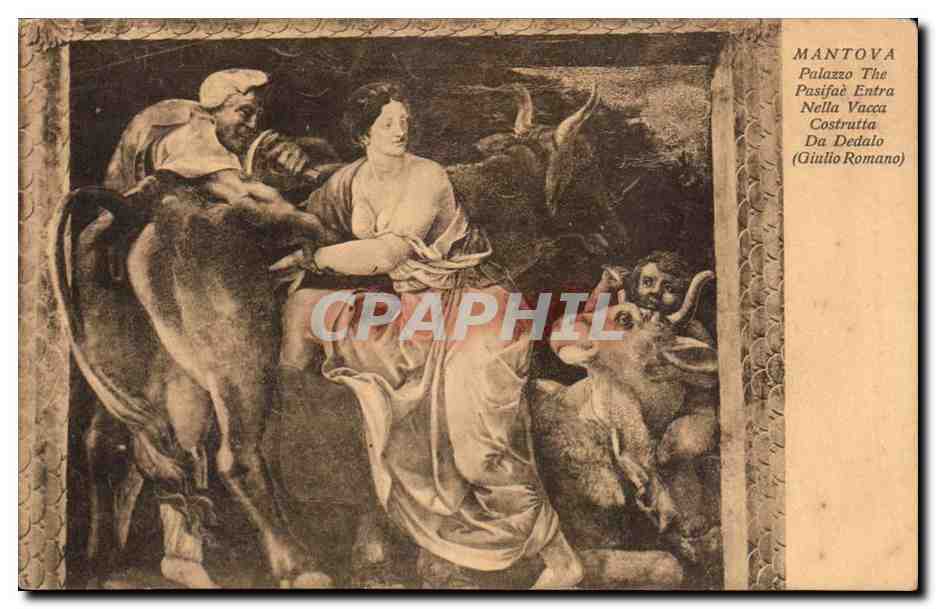 Mantova palazzo The Pasifae Entra Nela Vacca Castratta Da Dedalo - CPA 