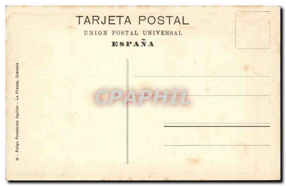 Espagne - Granada - Spain - Alhambra Torre de los Picos - CPA  — Rückseite