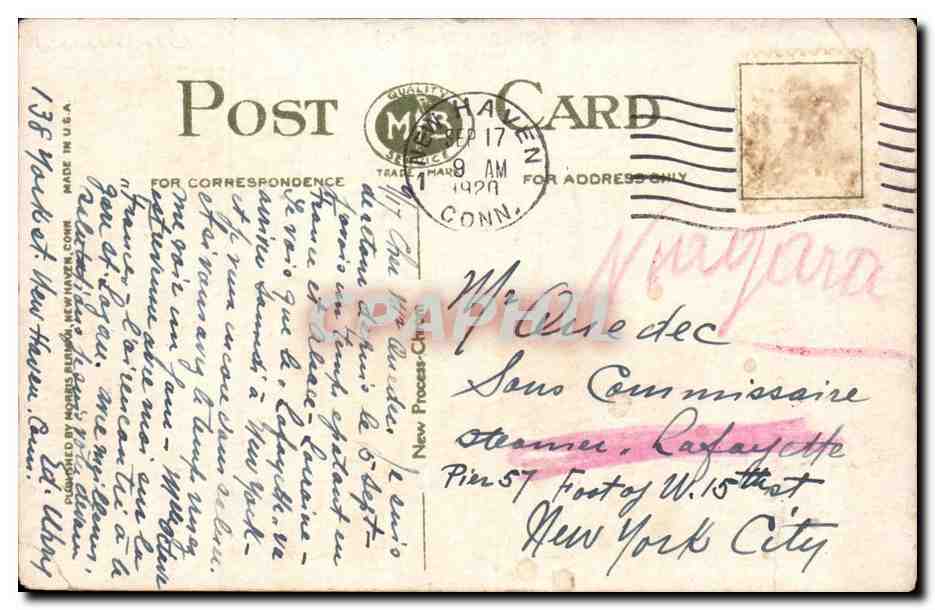 Connecticut - New Haven Farnum and Lawrence Halls - CPA  — Back