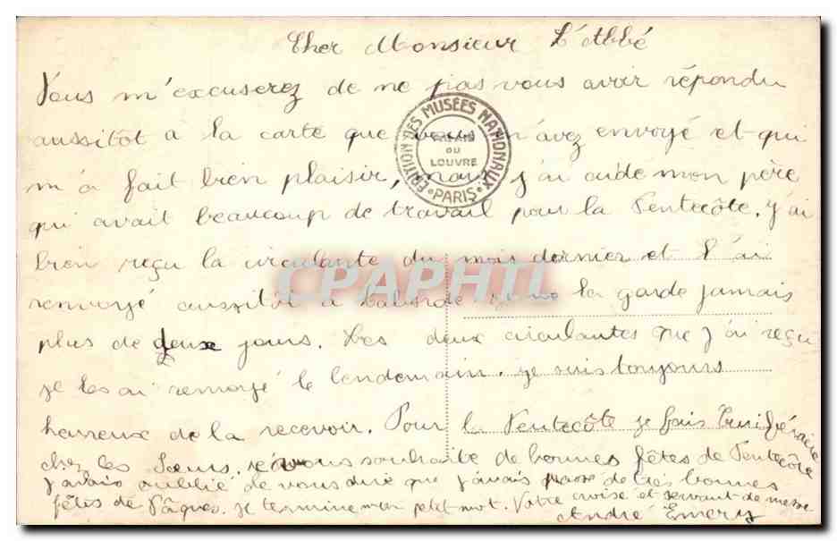 Palais de Versailles - La Chapelle - CPA  — Verso