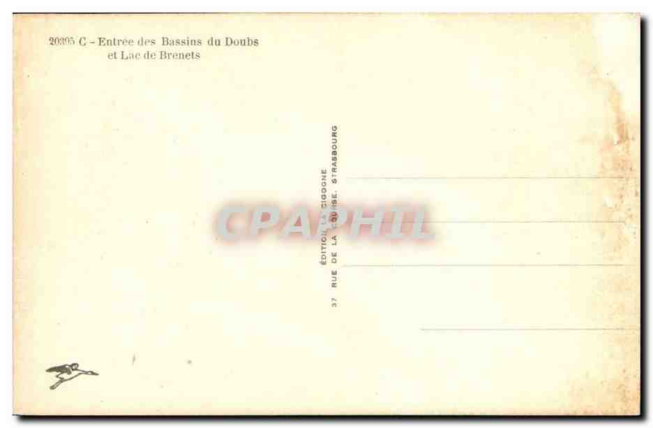 Entree des bassins du Doubs et Lac de Brenets - CPA  — Rückseite
