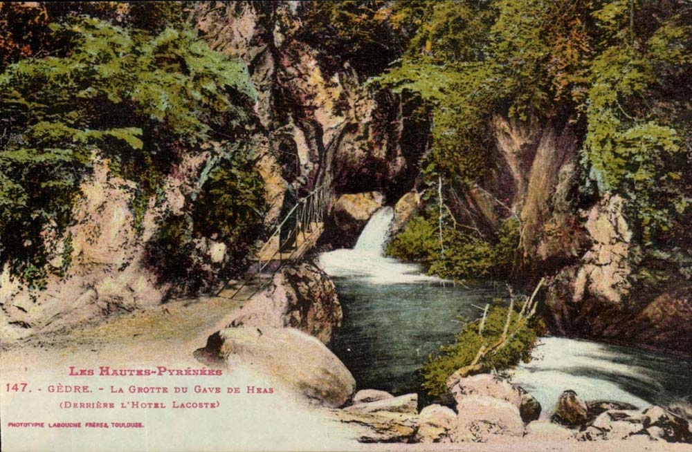 Les Hautes-Pyrénées - La Grotte du Gave de Heas (derrière l'Hôtel Lacoste) — Phototypie Labouche Frères, Toulouse, n°147