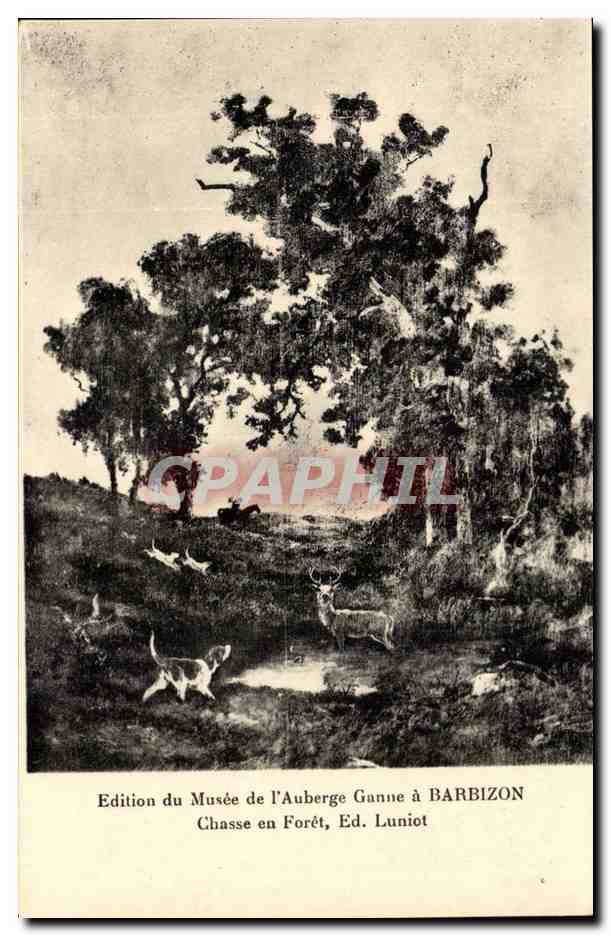 Edition de Musee de l'Auberge Ganne a Barbizon Chasse en Foret - CPA 