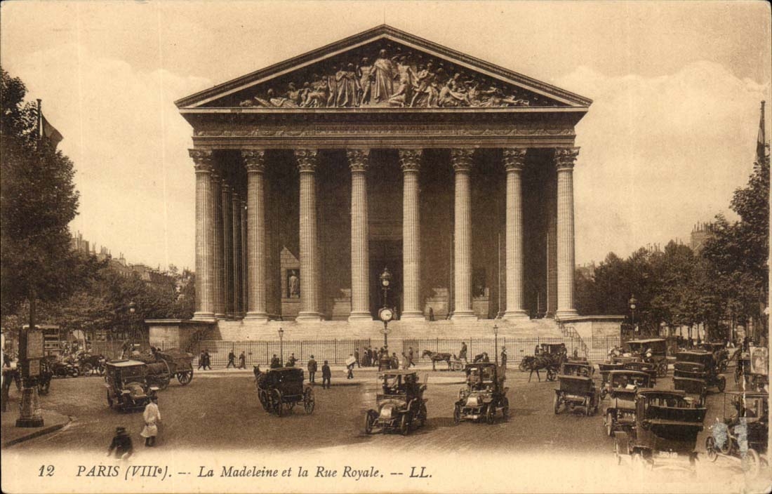 Paris 8 La Madeleine et la Rue Royale automobile - CPA 