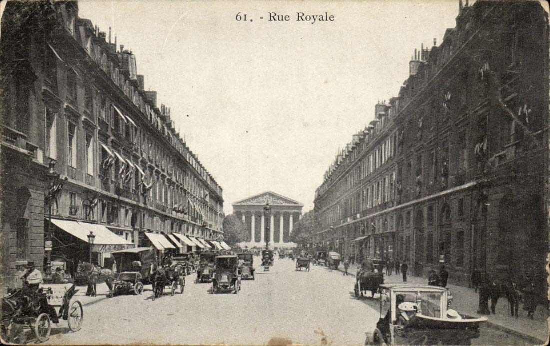 Paris 8 La Madeleine et la Rue Royale automobile - CPA 