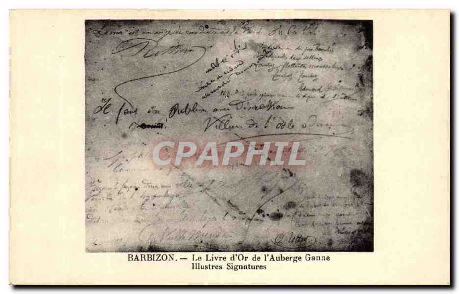 Barbizon - Le Livres d'Or de l'Auberge Ganne Illustres Signatures - CPA 