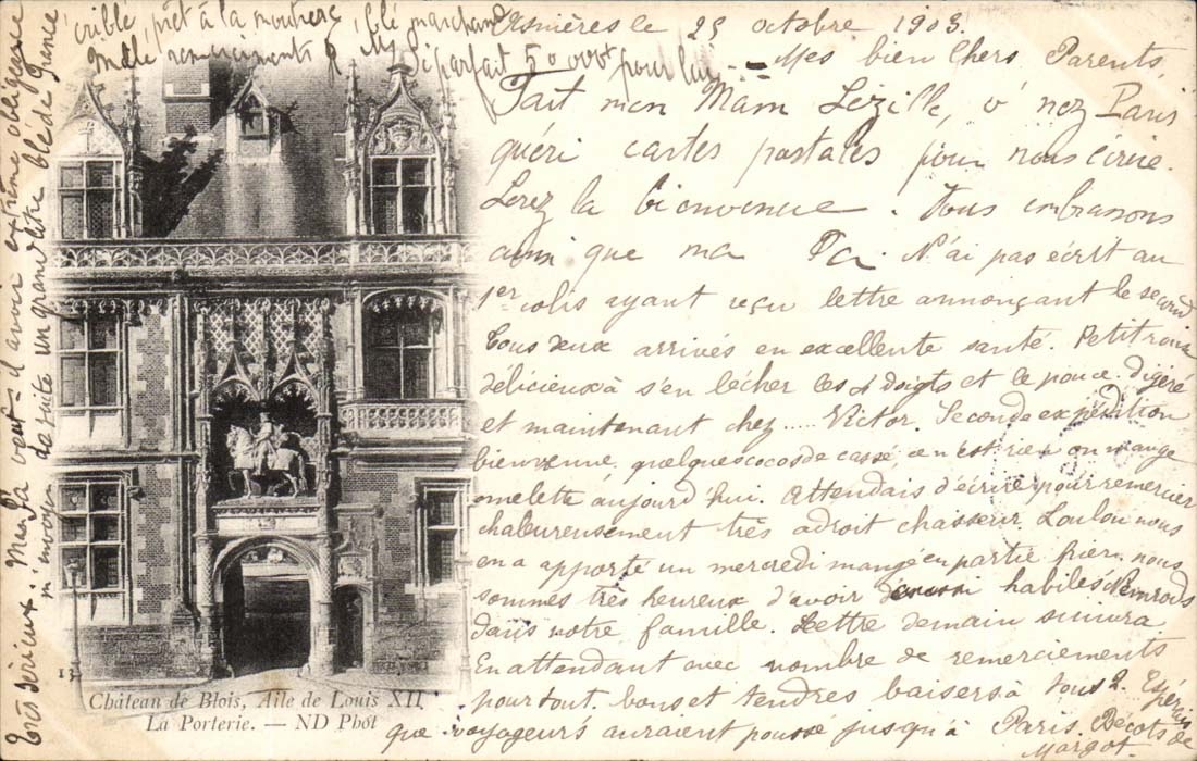 Blois - Portail Louis XII Le Chateau - 1903- CPA 