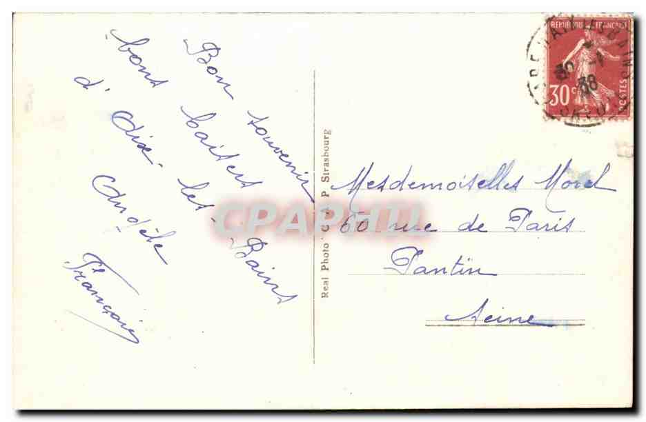 Aix-les-Bains - Le Parc des Sources — éditeur Real Photo, n° 373 — Verso