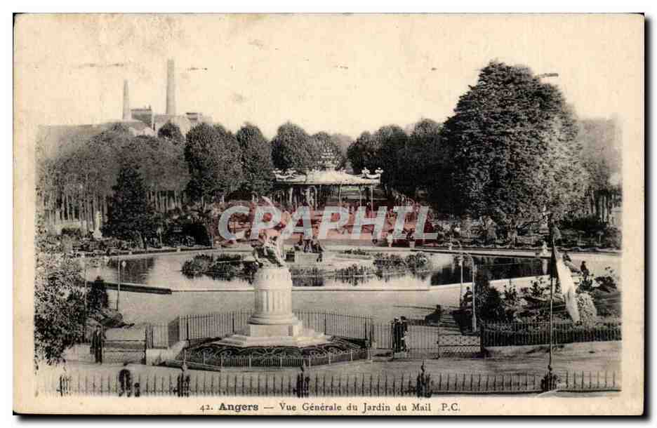 Angers - Vue Generale du Jardin du Mail - CPA 