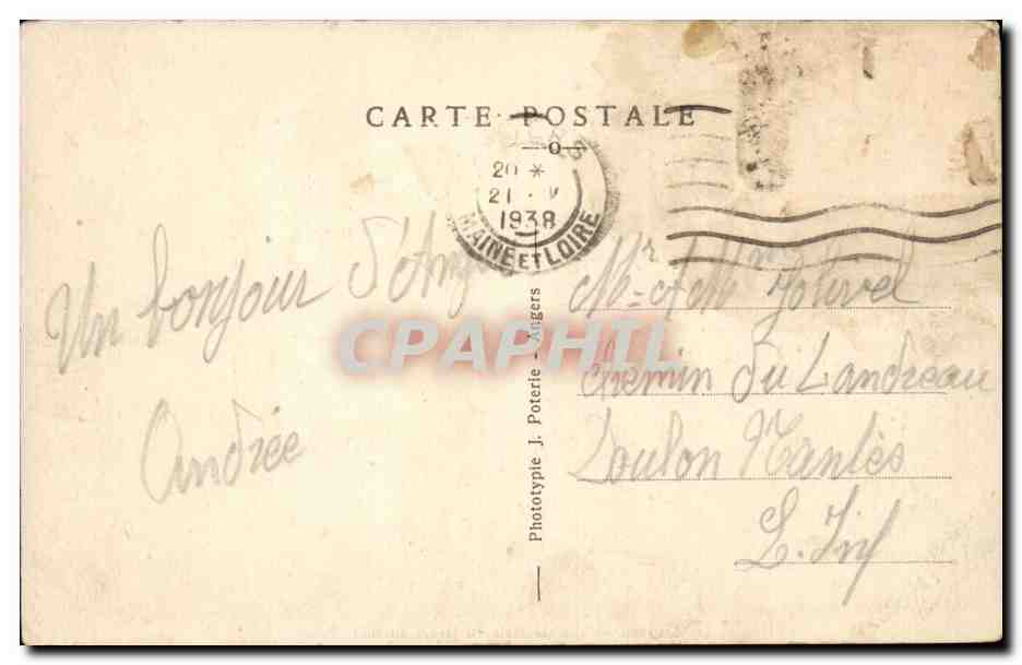 Angers - Vue Generale du Jardin du Mail - CPA  — Rückseite