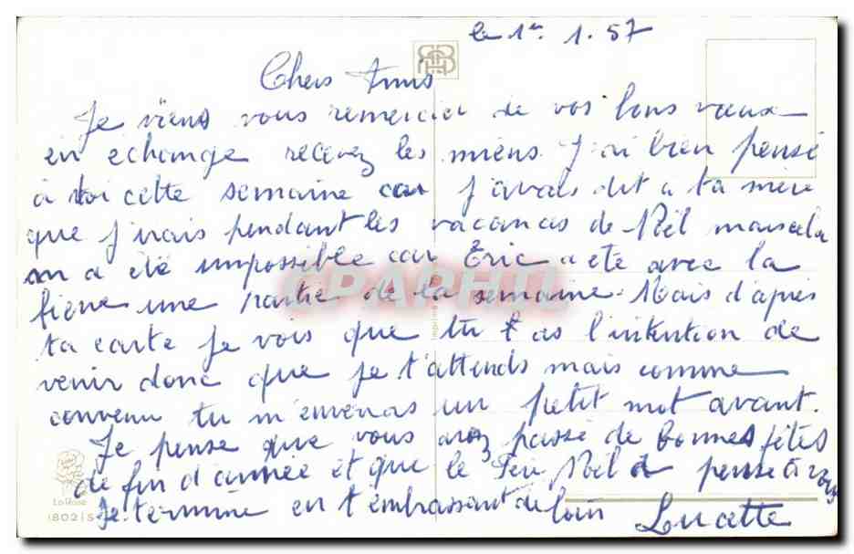 Fantaisie - Bonne Annee - CPA  — Rückseite