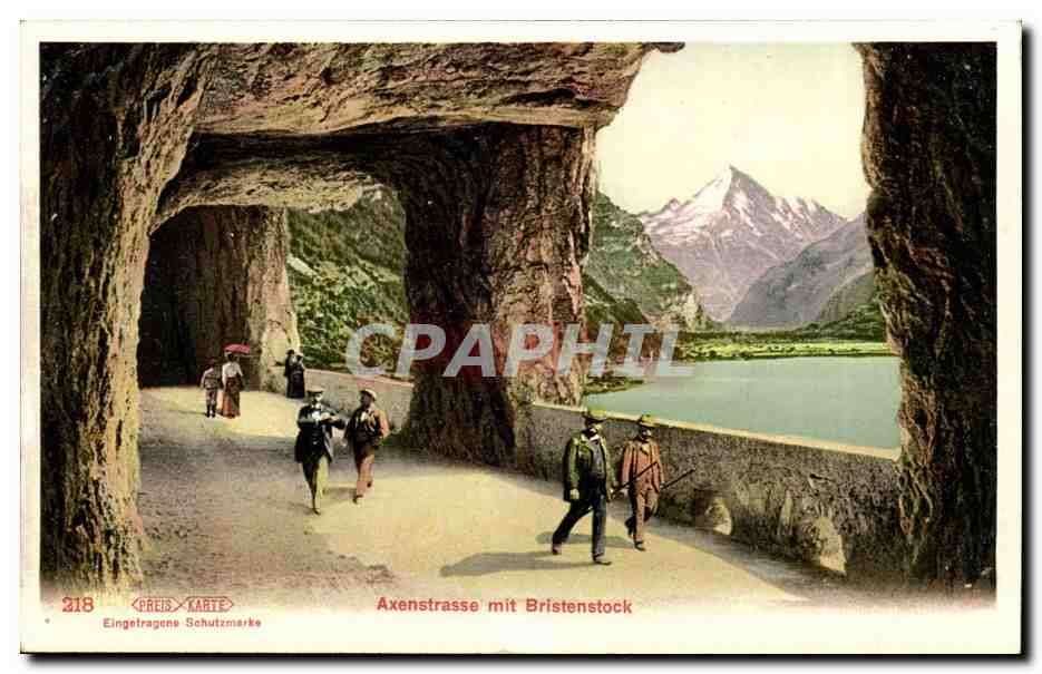 Suisse - Axenstrasse mit Bristebstock -Lucerne - CPA 