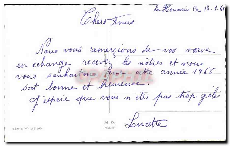 Fantaisie - Bonnee Annee - Sous la Neige - Winter Scene - CPA  — Rückseite