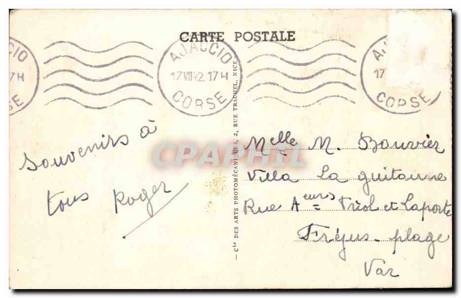 Corsica - Corse - Le Port - bateau - Ajaccio - CPA  — Rückseite