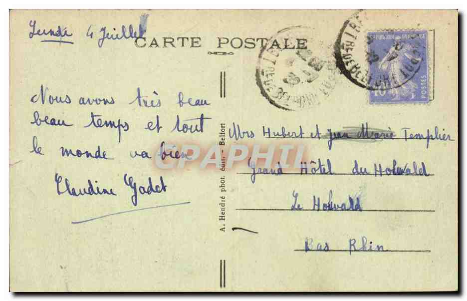 Belfort - Le Chateau et le lion - CPA  — Verso