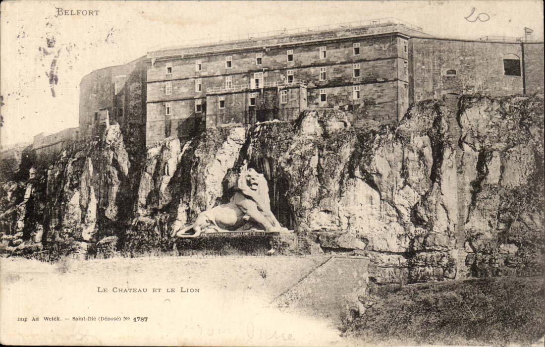 Belfort - Le Chateau et le lion - CPA 