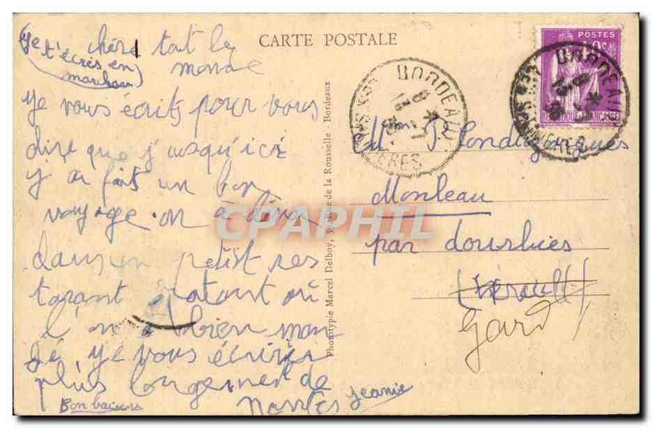 Bordeaux - Le Pont 501m 75 de long 14 m 85 de large - CPA  — Verso
