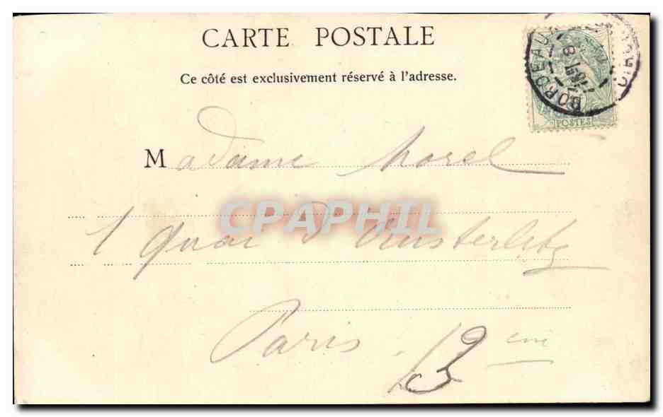 Bordeaux - Le Grand Theatre - CPA  — Verso