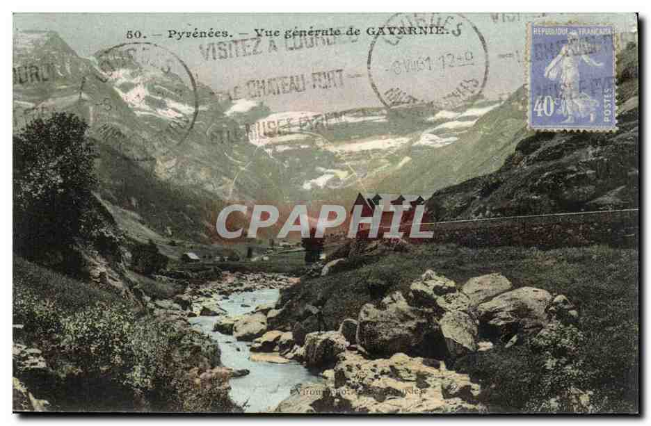 Vue générale de Gavarnie — Pyrénées — Éditeur : V. Fourneaux, n°50