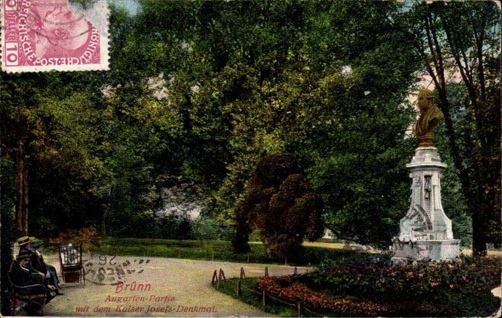 Tchequie - Brno - Bruenn - Augarten Partie mit dem Kaiser Josefs denkmal - CPA 