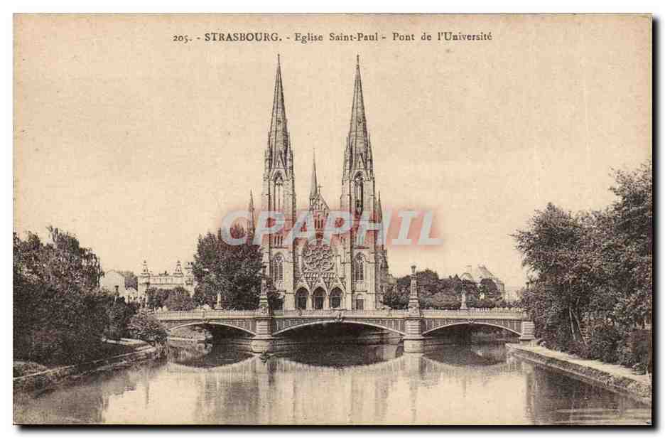 Strassburg - Strasbourg - Eglise Saint Paul Pont de l'Universite CPA 