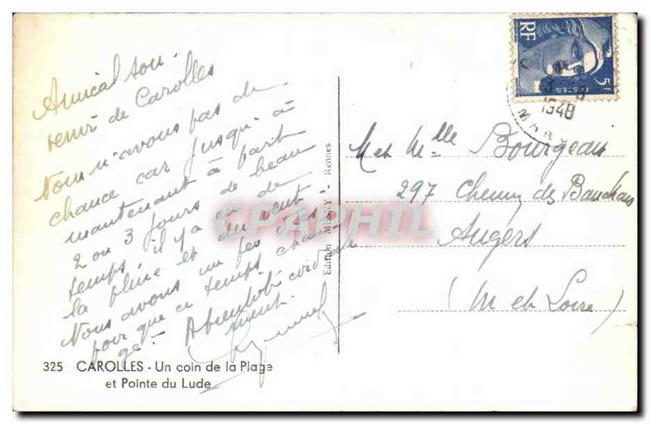 Carollles - Un coin de la Plage et Pointe du Lude — Édition Laïc, n°325 — Reverso