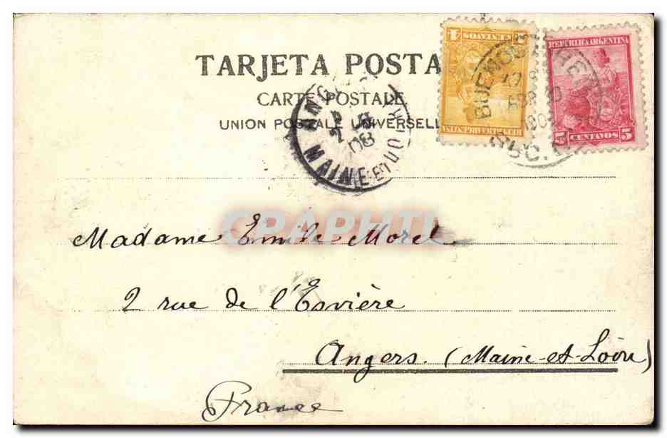 Argentine - Argentina - Buenos Aires - Fuenta Lola Nora - cheval - CPA  — Rückseite