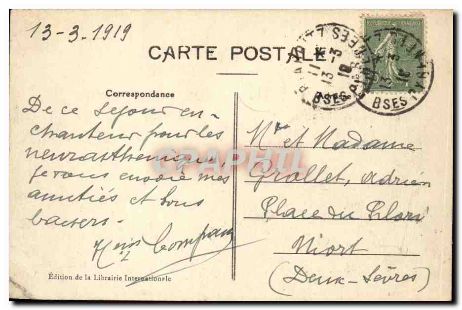 Biarritz - Le Casino Municipal et la Plage - CPA  — Verso