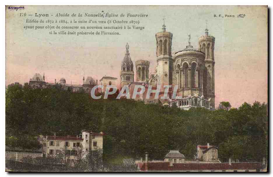 Lyon - Abside de la Nouvele Eglise de Fourviere - CPA 
