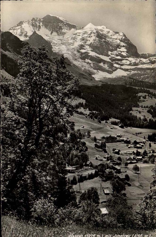 Suisse - Berne - Wengen 1276m mit Jungfrau 4186m - CPA 
