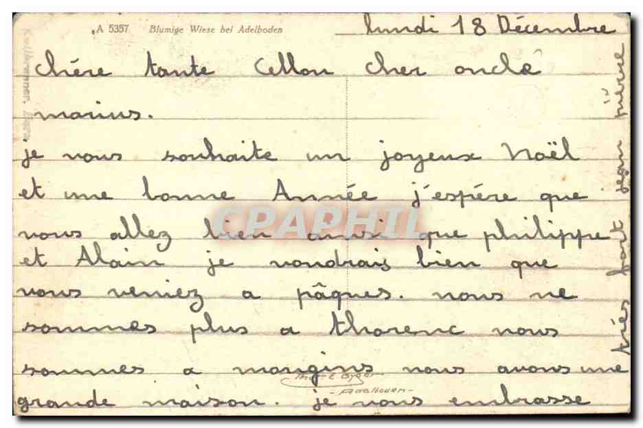 Suisse - Bern - Adeboden - Blumige Wiese - CPA  — Back