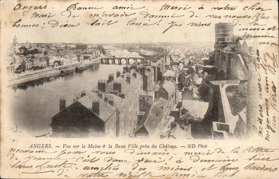 Angers - Vue sur la Maine et la Basse Ville prise du Chateau - CPA 